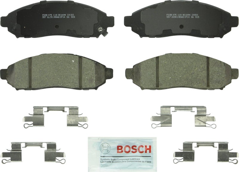 بوش مجموعة وسادات الفرامل القرصية الخزفية الفاخرة من BOSCH BC1094 - متوافقة مع مجموعة مختارة من نيسان فرونتير باثفايندر إكستيرا؛ سوزوكي خط الاستواء؛ أمام - Image 1
